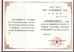海特數控連續6年被評為“守合同重信用企業”